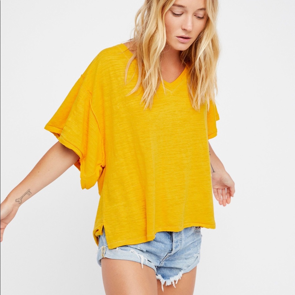 free people mustard tee